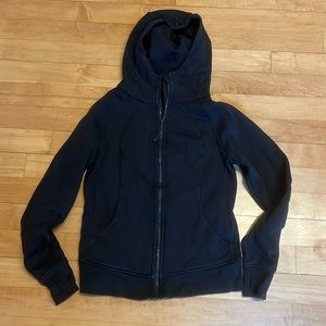 Lululemon full zip scuba hoodie, black, size 10, EUC